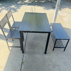 Giantex 4- Pieces Table &  Bench & 2 Chairs Set 