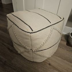 Black & White Square Pouf/Ottoman 