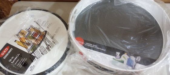 Under-Sink Cabinet Organizer and Lazy Susan Turntable