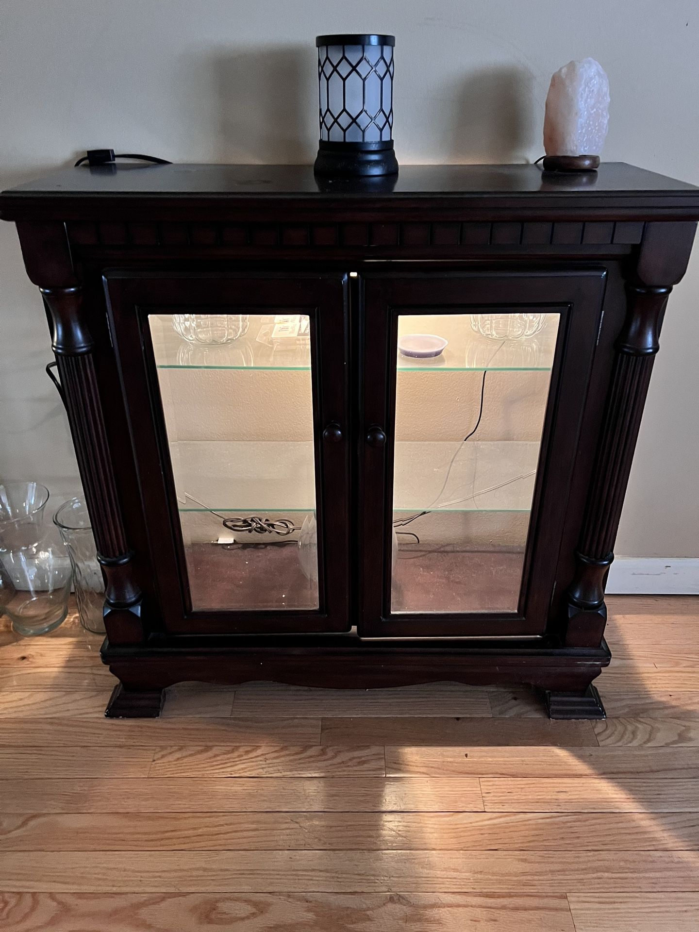 Decretive Wood Curio Cabinet