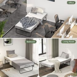 Unikito Folding Bed with Mattress for Adults Portable Rollaway