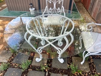 54” Round Beveled Glass Table Top  (Glass only)