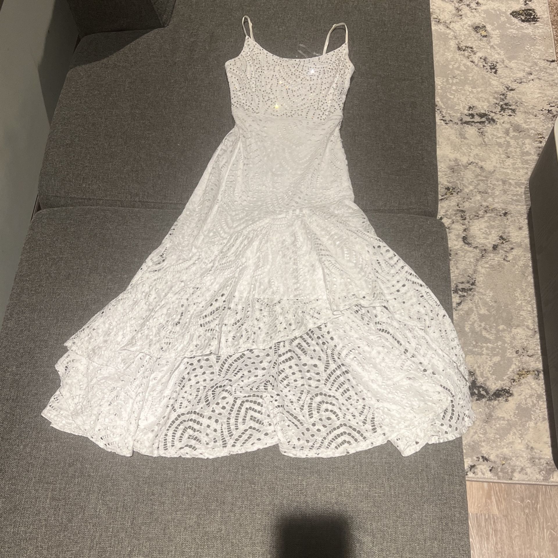 White Rhinestone Dress