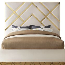 Cream and Gold King size bed