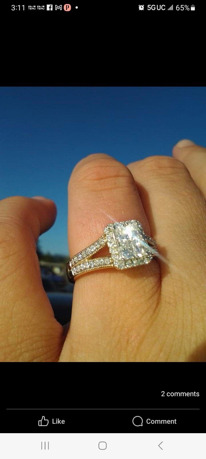 14 Karat Diamond Engagement And Wedding Ring Set