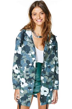 Nasty Gal Summer Floral Utility Camo Parka Jacket