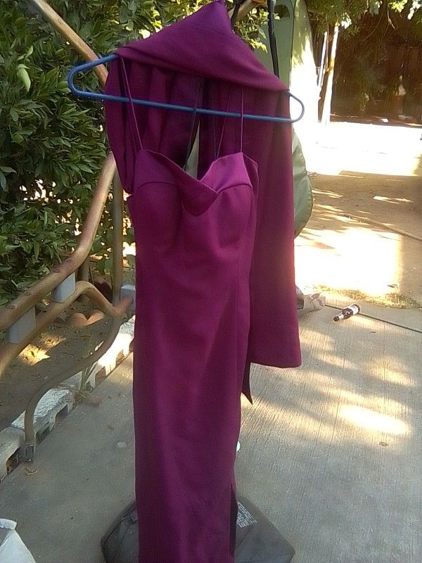 Beautiful Bergandy Bridesmaids Dress With Shawl