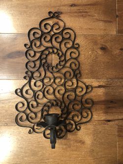 14” wrought iron candle stick