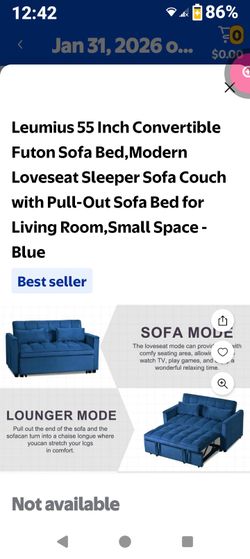 Loveseat sofa w/ pull out full size bed.