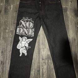 Designer, charcoal jeans