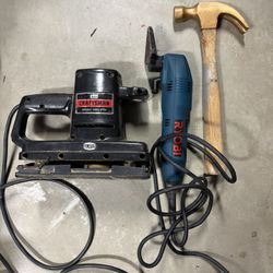 Tool Set - 2 Sanders Corded Electric And Hammer 