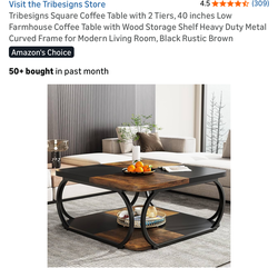 Dinning table   Dining Table Farmhouse Kitchen Table for Living Room, 4-Person Square Dinner Table with Wooden Legs, Rustic Brown