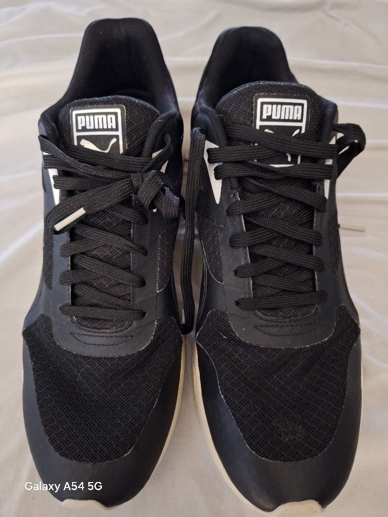Puma R698 Ignite Mens Trainers Lace Up Running Shoes Black Textile size 12 $40