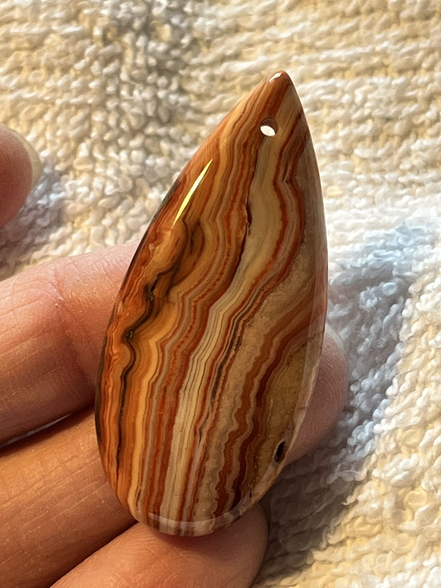 CRAZY LACE AGATE TEARDROP PENDANT