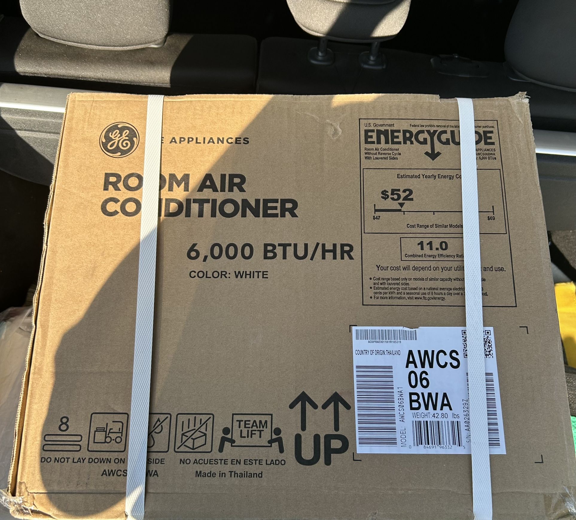 Window Air Conditioner Unit, 6,000 BTU