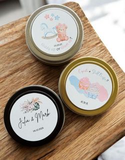 Custom Candle Favors For weddings, Gender Reveals, Themed Parties And More.