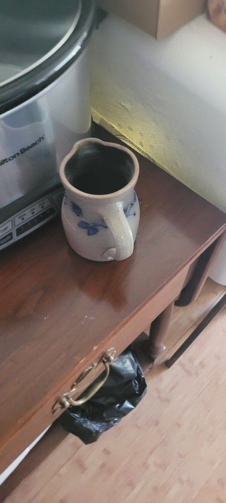Small Antique Earthen Glazed Pitcher