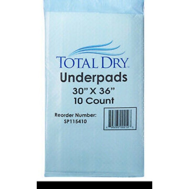 Total Dry Underpads / 10 ct each packet