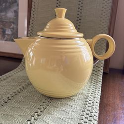 Genuine Vintage Yellow Fiesta Enamel Tea Kettle