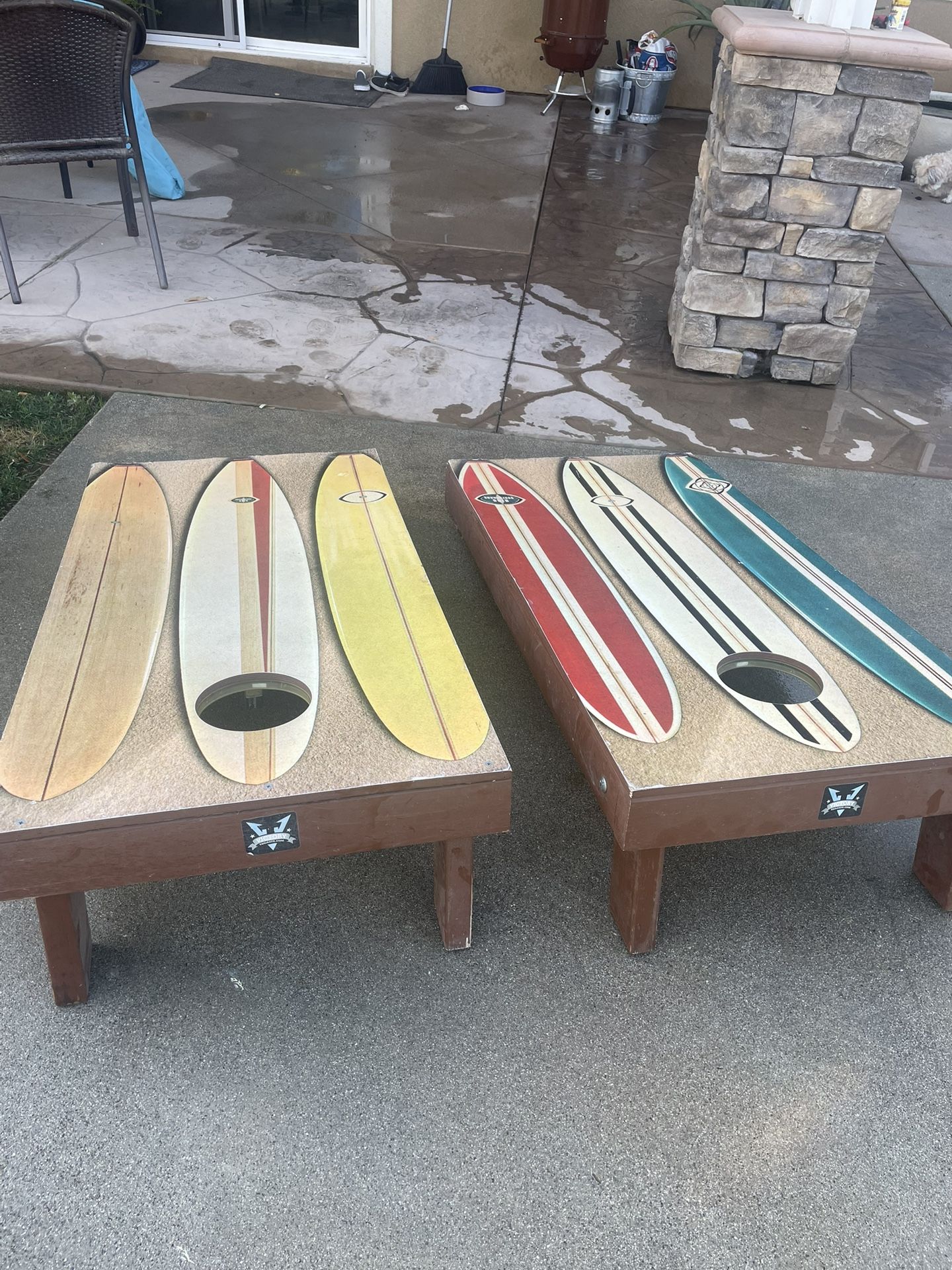 Corn Hole Game With Bags Surfboard Design