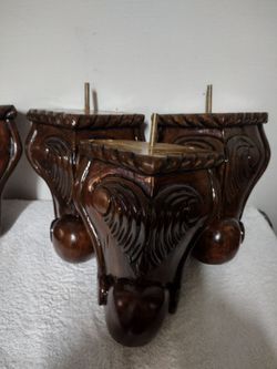 Beautiful solid wood antique couch legs