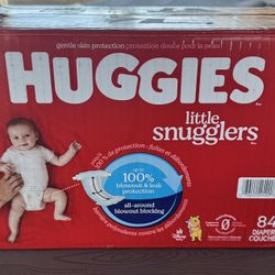 New Huggies Size 2 Diapers, Little Snugglers Baby Diapers, Size 2 (12-18 lbs), 84 Count