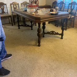 Antique Dining Room Table And Chairs 