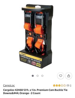 12ft x 1” cam buckle tie down, 2pack, new