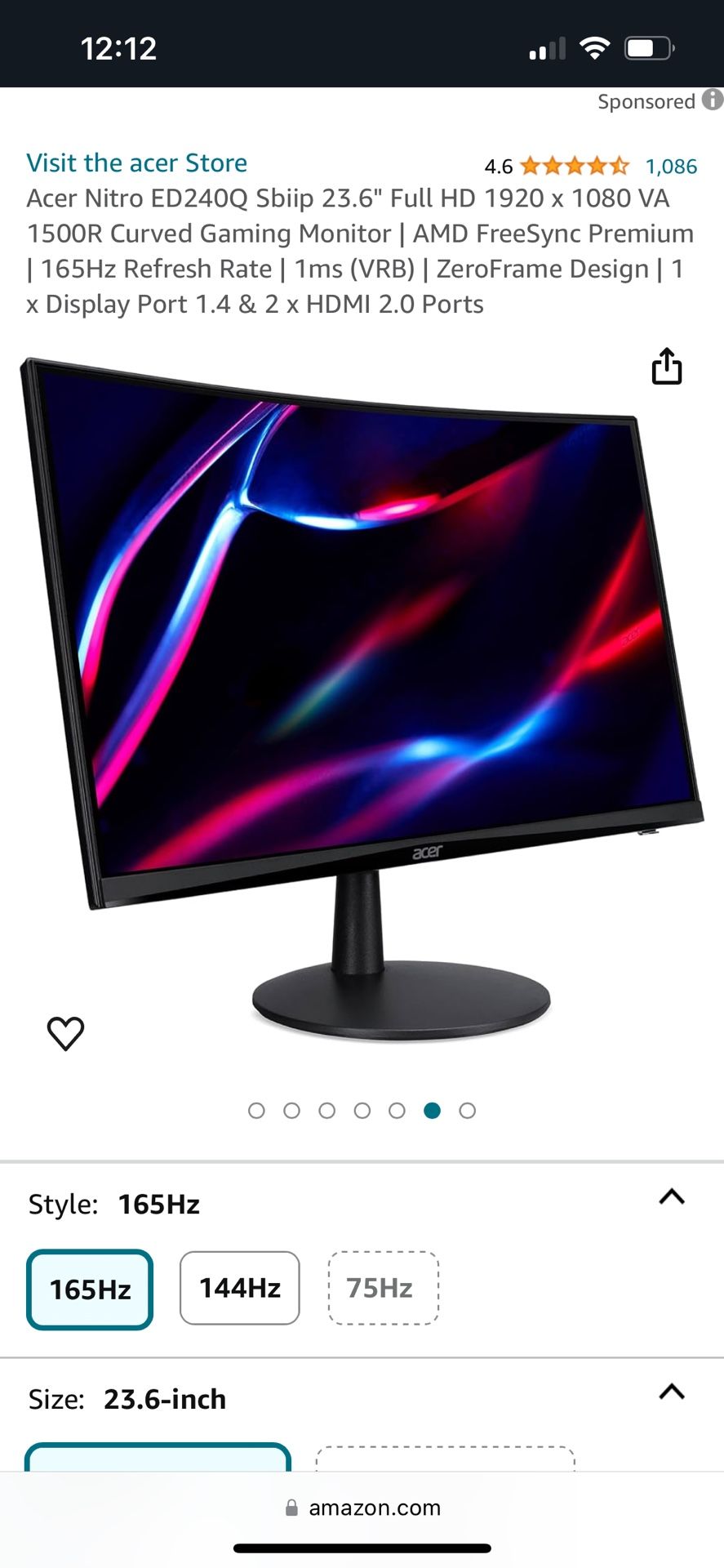 Acer Gaming Curved Monitor 