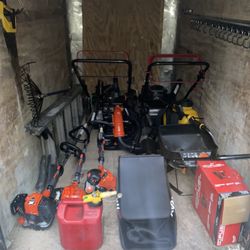 Trailer With Lawn Maintenance Equipment 