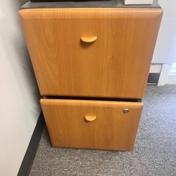 2 Drawer File Cabinet - Wooden Front Finish