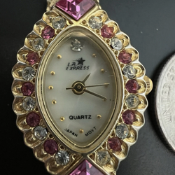 La Express Y2K Pink Diamond Watch Goldtone