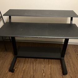  Work Desk Two Tear Metal Frame With Wheels