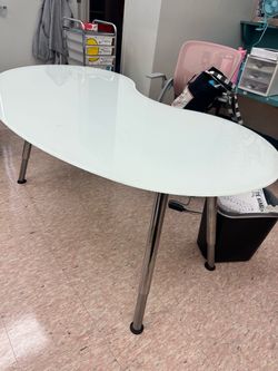 Desk with glass top