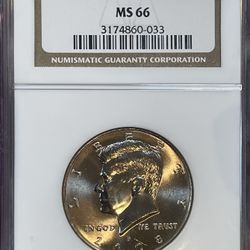 2008-P Kennedy Half Dollar Graded NGC MS66 “HIGH GRADE”