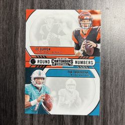 2020 Contenders Round Numbers Joe Burrow Tua Tagovailoa Rookie RC Card #RN-BT