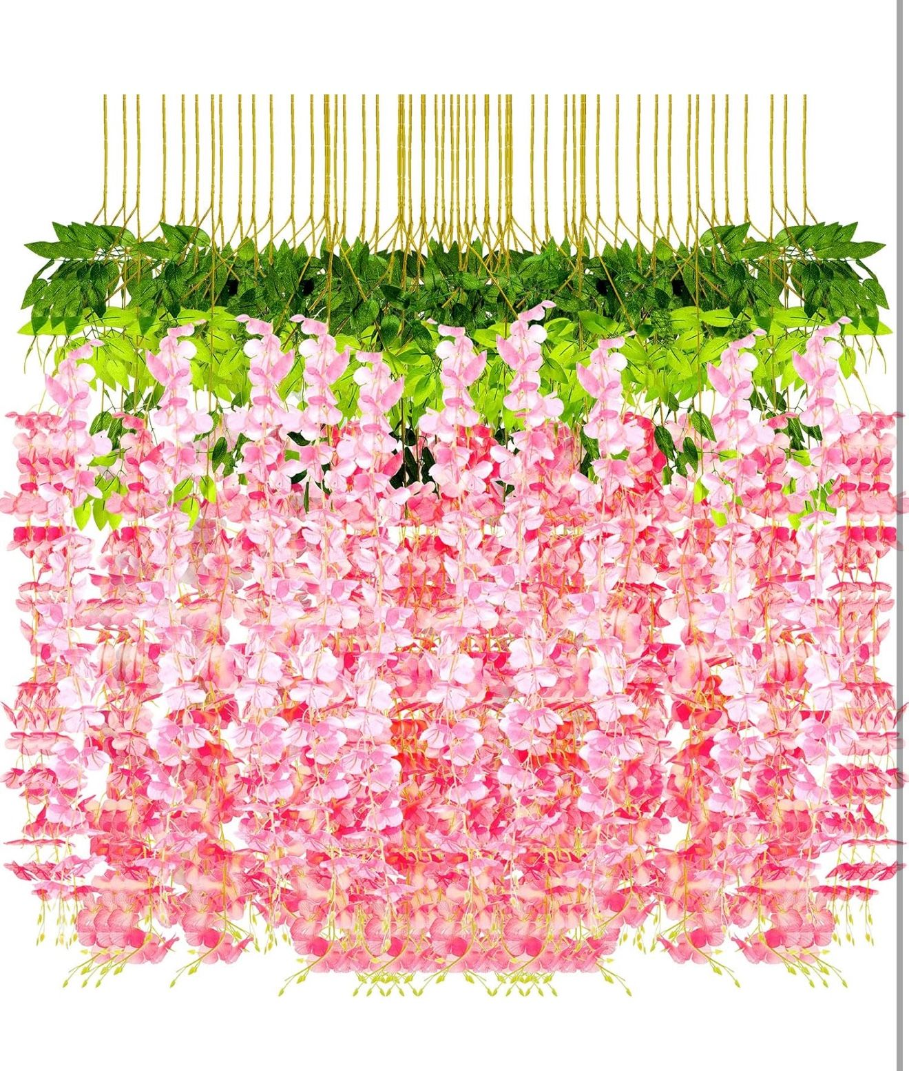 Wisteria Hanging Flowers Wisteria Faux Flowers Garland Silk Vine