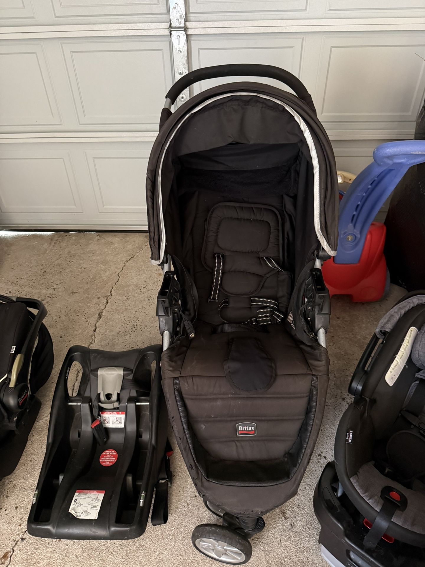 Britax Stroller And 3 Britax Car seats