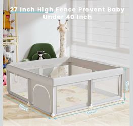 50 x 50 inch Baby Playpen with Mat Small Playpen for Babies and Toddlers Baby Fence Playards