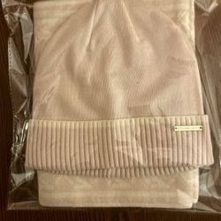 MICHAEL KORS 2-Piece Hat & Scarf Gift Set – Blush Pink – New 