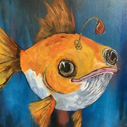 Another Big Goofy Fish Original Painting 