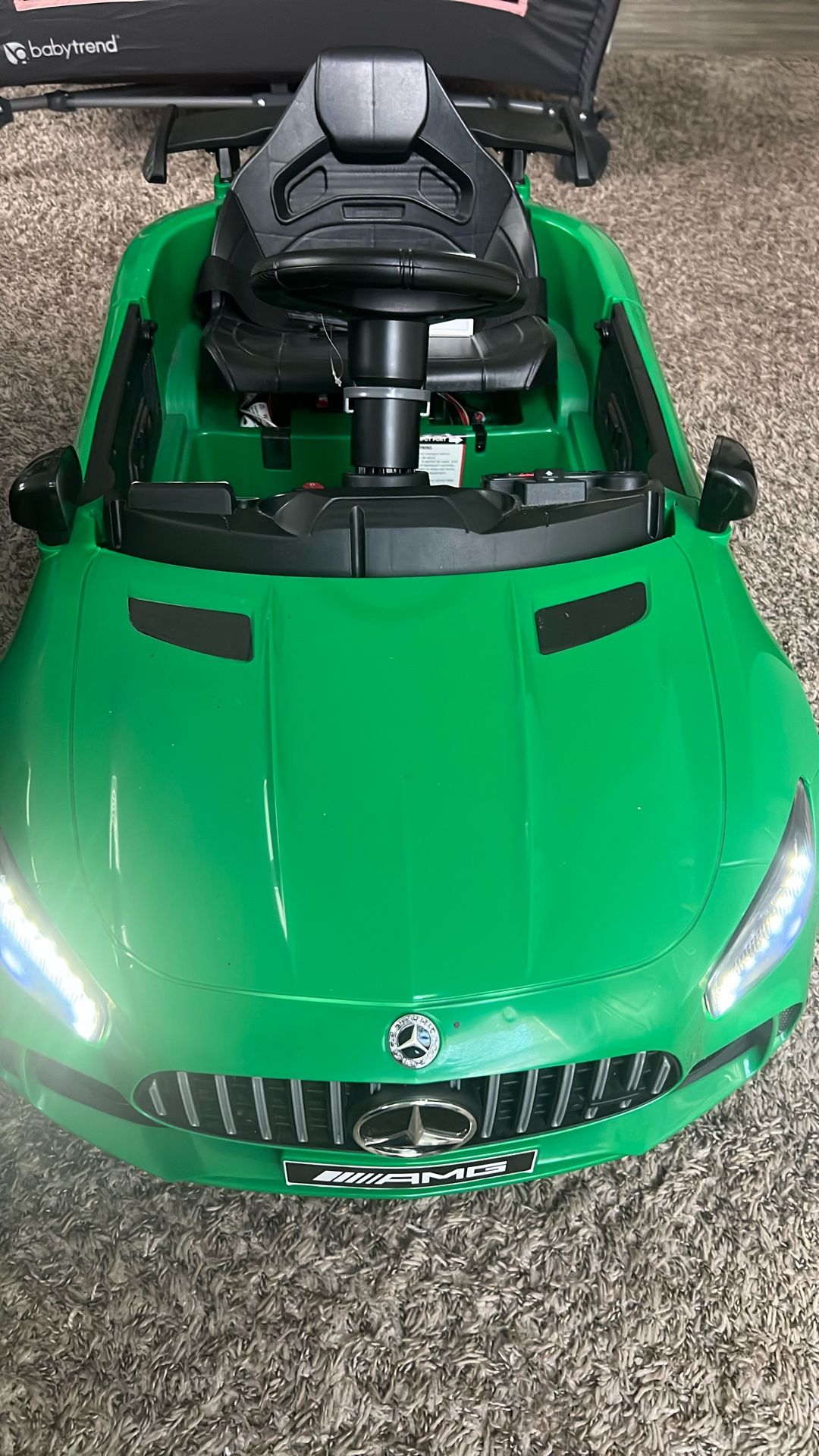 Costway 2 Seater 12V Kids Ride On Car Mercedes Benz AMG GTR with LED Lights
