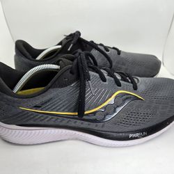 Saucony Guide 14 Shoes Men's 12 Grey Coal Road Running Athletic Workout Sneakers