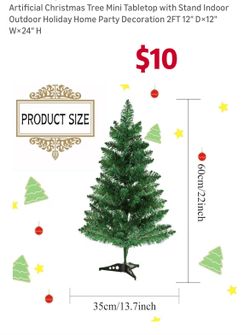 3ft Christmas Tree Artificial with Plastic Stand Home Office Christmas Holiday Decoration, Black