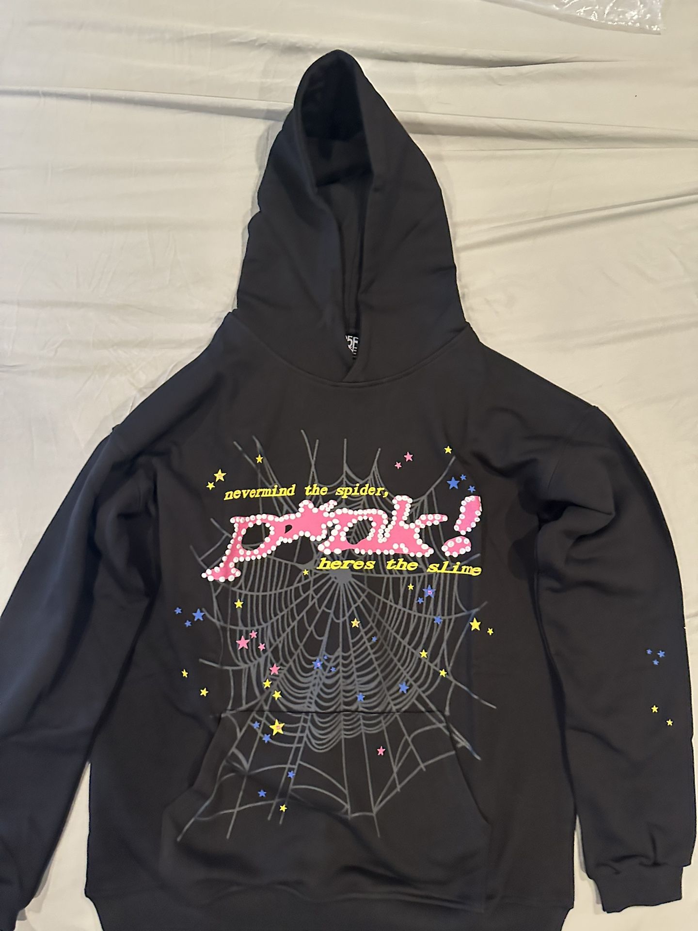 Black Sp5der Pink Hoodie Size M