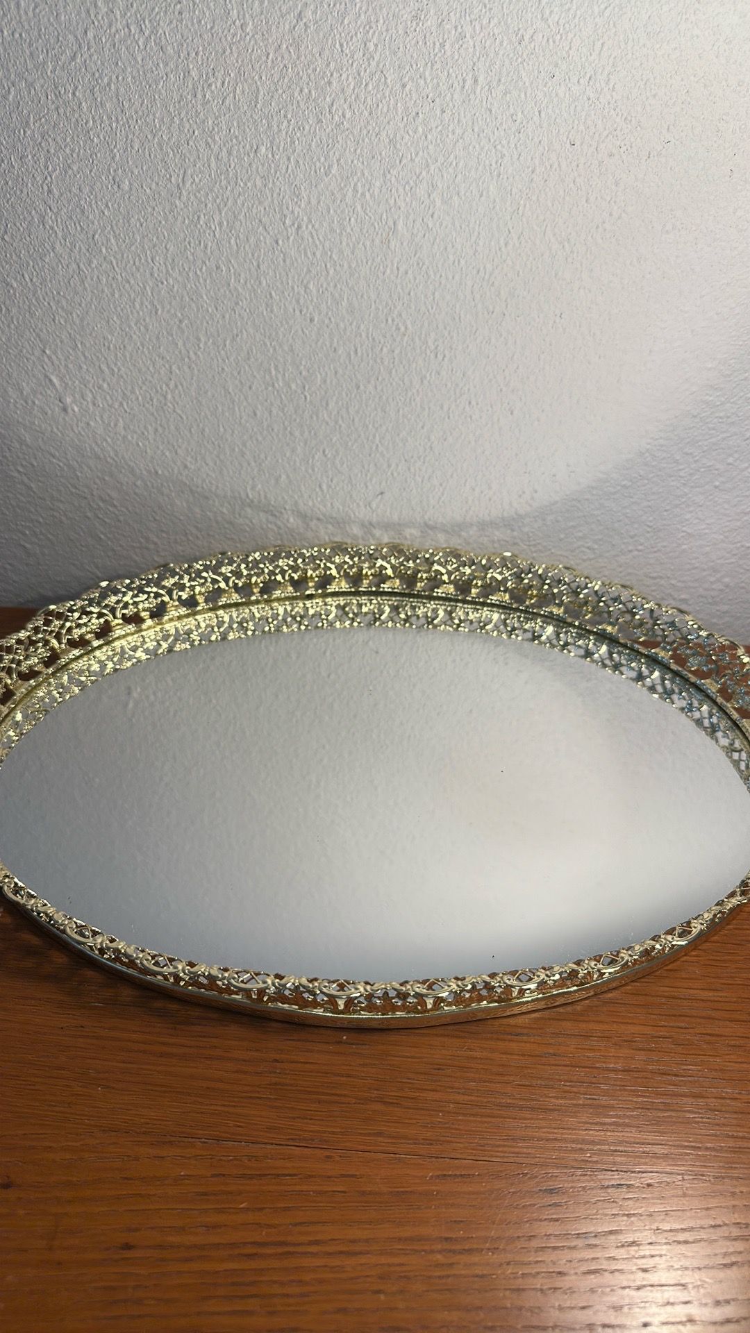 Vintage Vanity Mirror ( Gold Filigree ) Metal