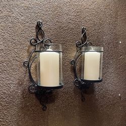 Wall Sconce Pillar Candle Holders, 2 Count