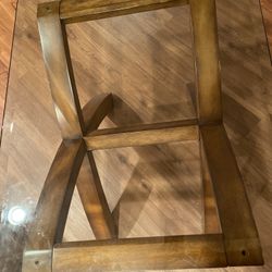 Nice wood And Glass Coffee Table And Side Rable