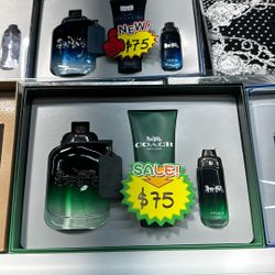 Coach Green Coach Blue Cologne Gift Set 3pcs For Men Perfume 