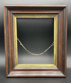 Antique Victorian Frame 12" x 14" with Gold Black Accents Trim 8" x 10" Opening